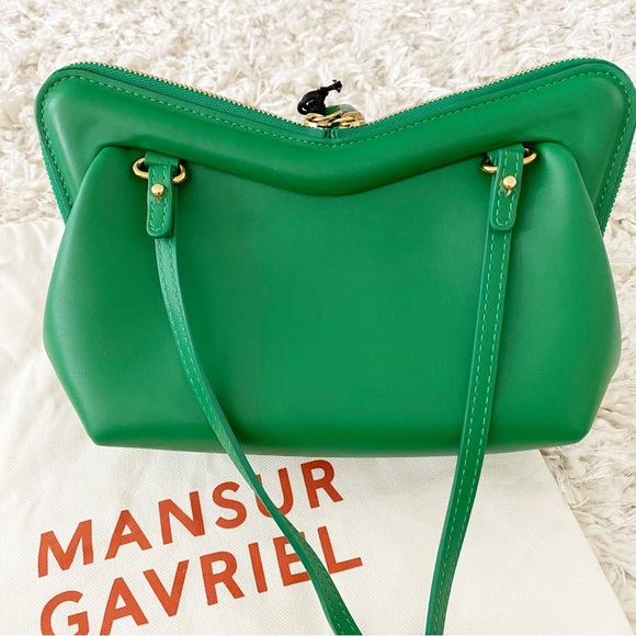 Mansur Gavriel Mini M Frame Convertible Crossbody Bag NWT Grass Green - Picture 14 of 15